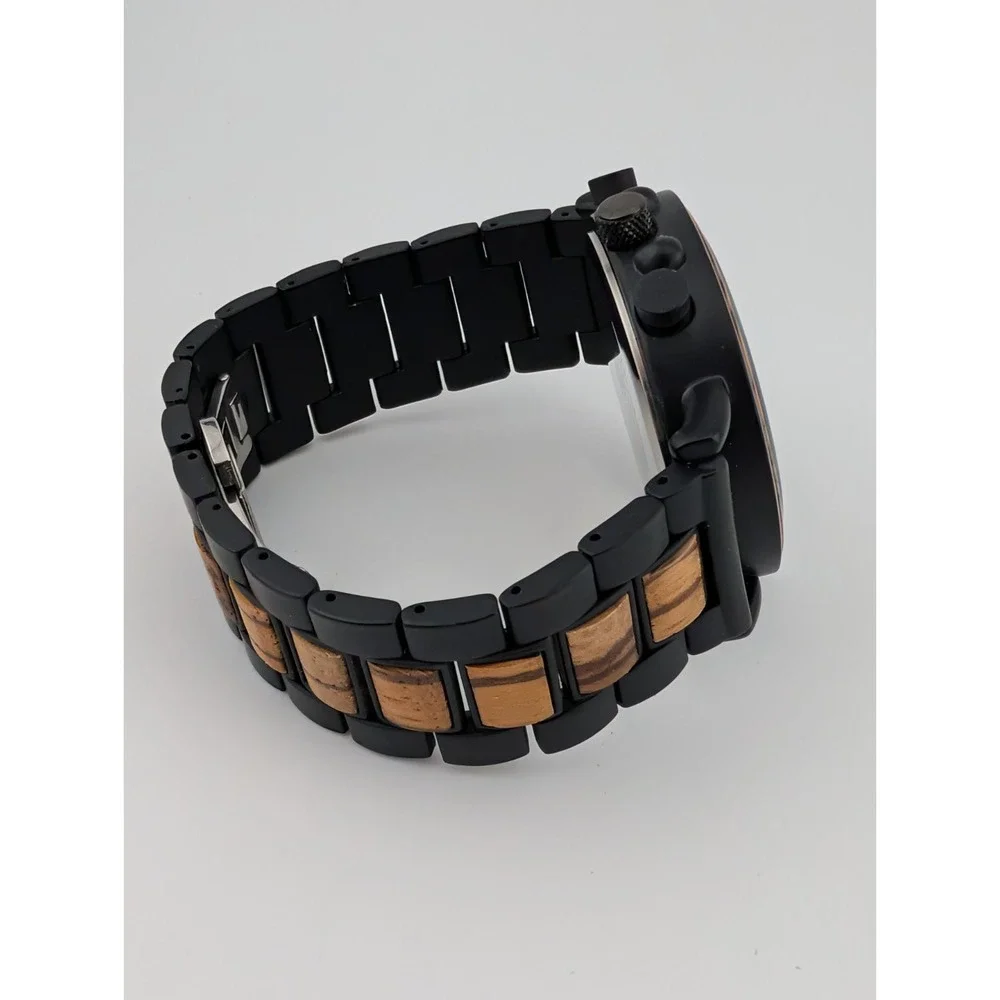 Stay Fine Wood‎ Chronograph Quartz Watch Men 44mm Case 7